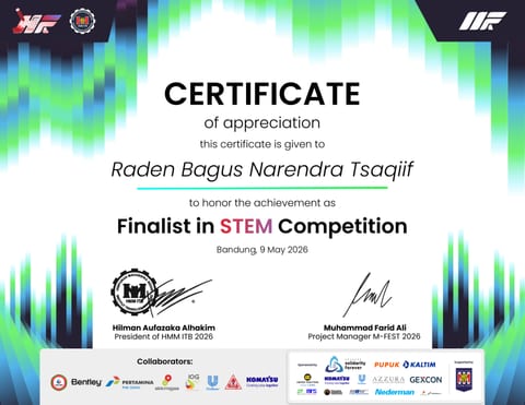 HMM ITB Mechanical Festival - STEM Competition Finalist award