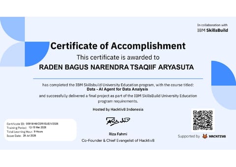 AI Agent for Data Analysis certificate