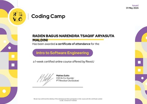 Introduction to Software Engineering certificate